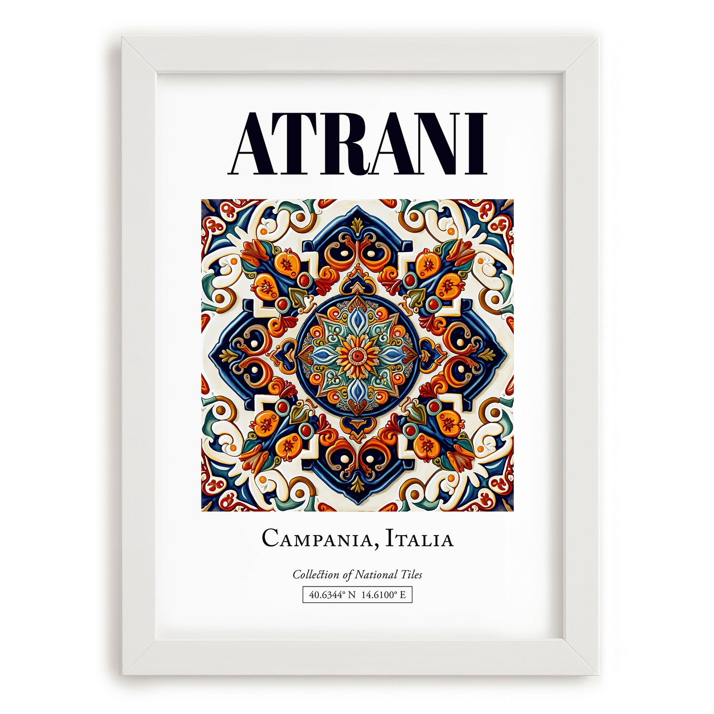 Atrani, Italy – Travel Print, placed in minimal white frame