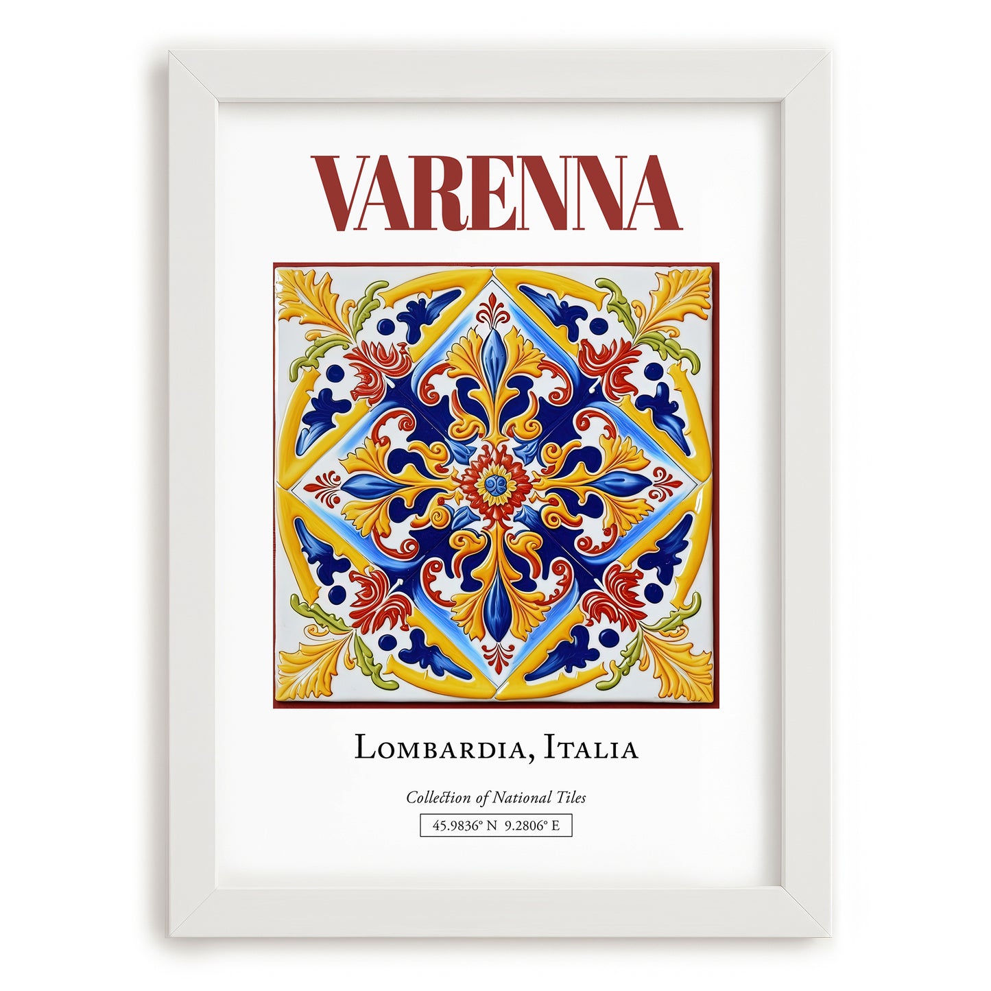 Varenna, Italy – Travel Print, placed in minimal white frame