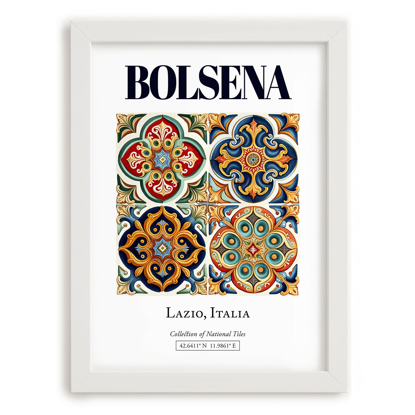 Bolsena, Italy – Travel Print, placed in minimal white frame