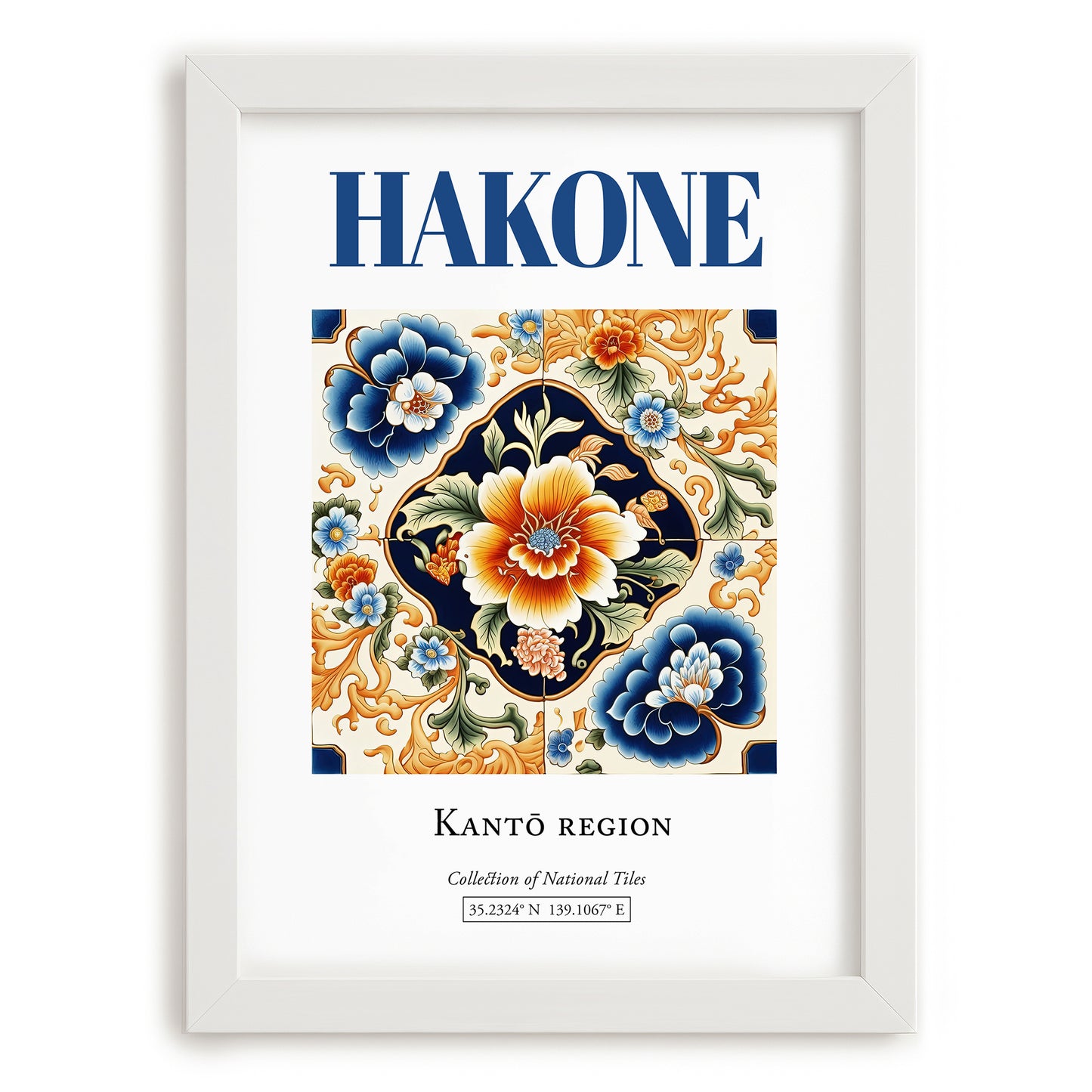 Hakone, Japan – Travel Poster, placed in minimal white frame