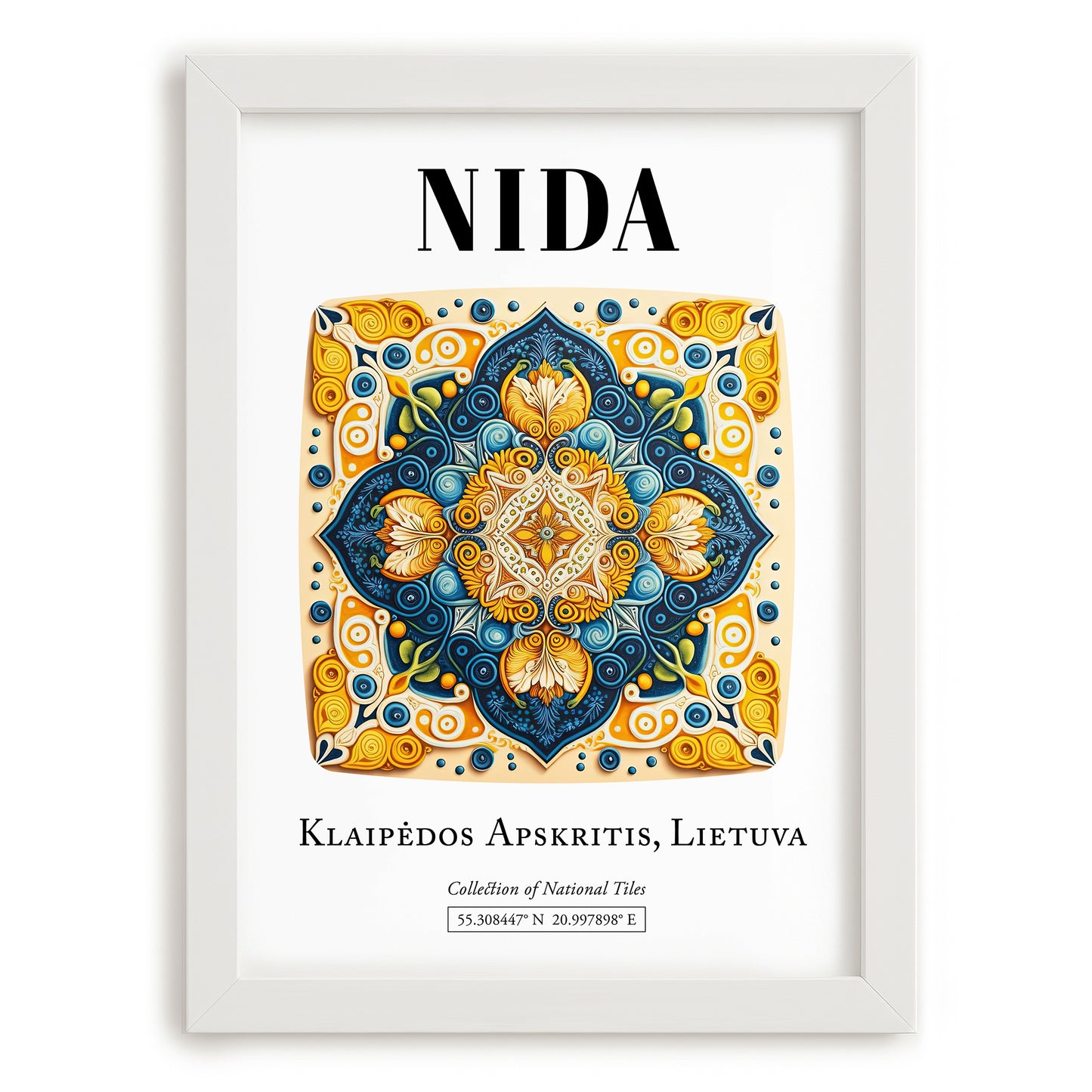 Nida, Lithuania – Wanderlust-Inspired Poster, placed in minimal white frame