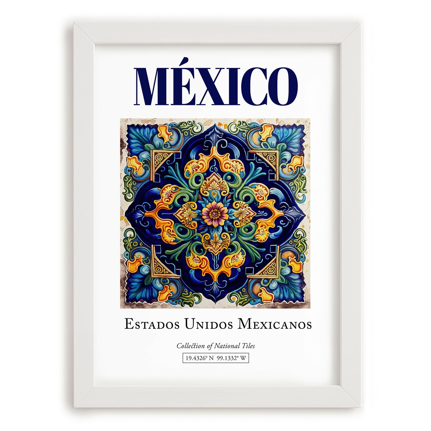 México, Mexico – Wanderlust-Inspired Poster, placed in minimal white frame