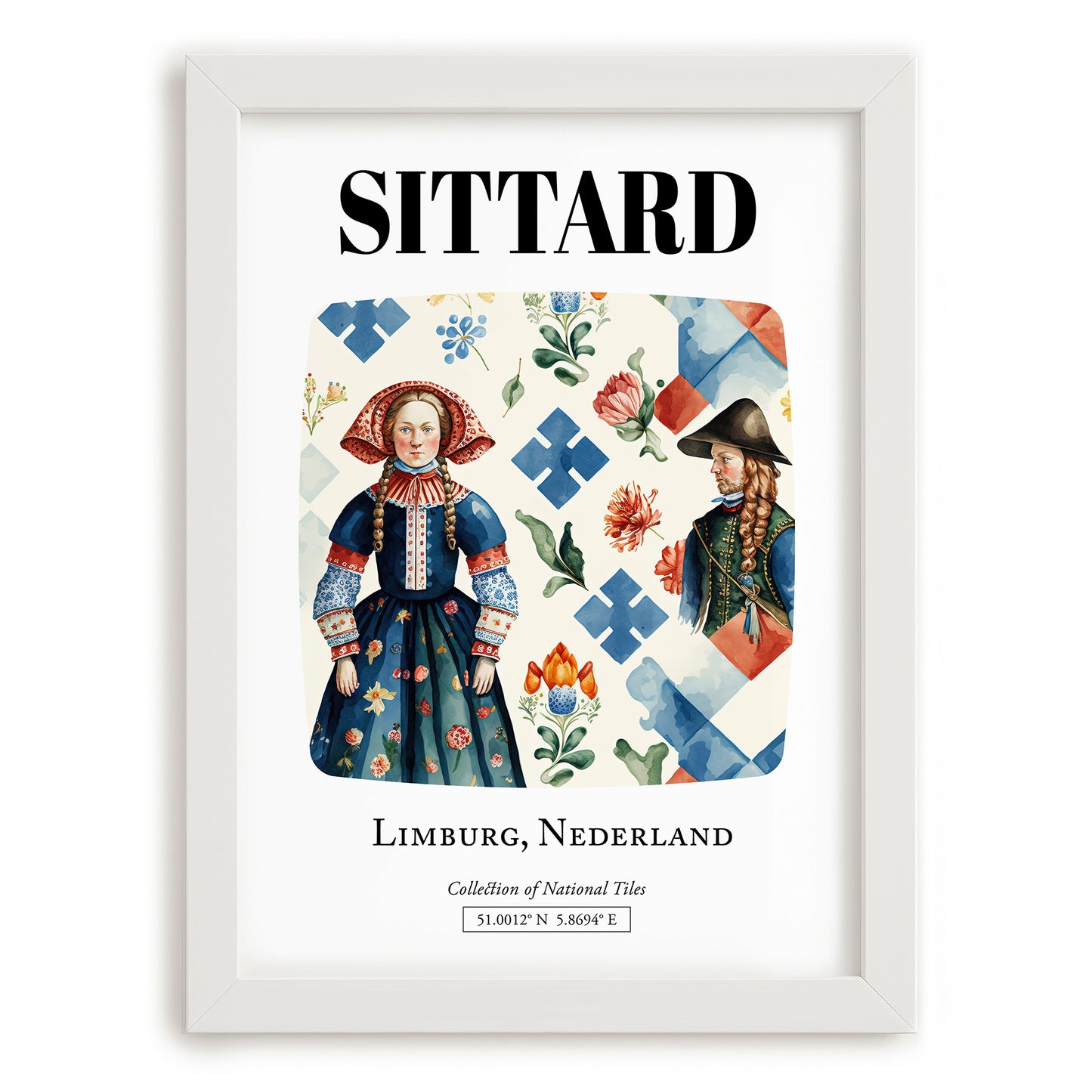 Sittard, Netherlands – National Pride Wall Decor, placed in minimal white frame