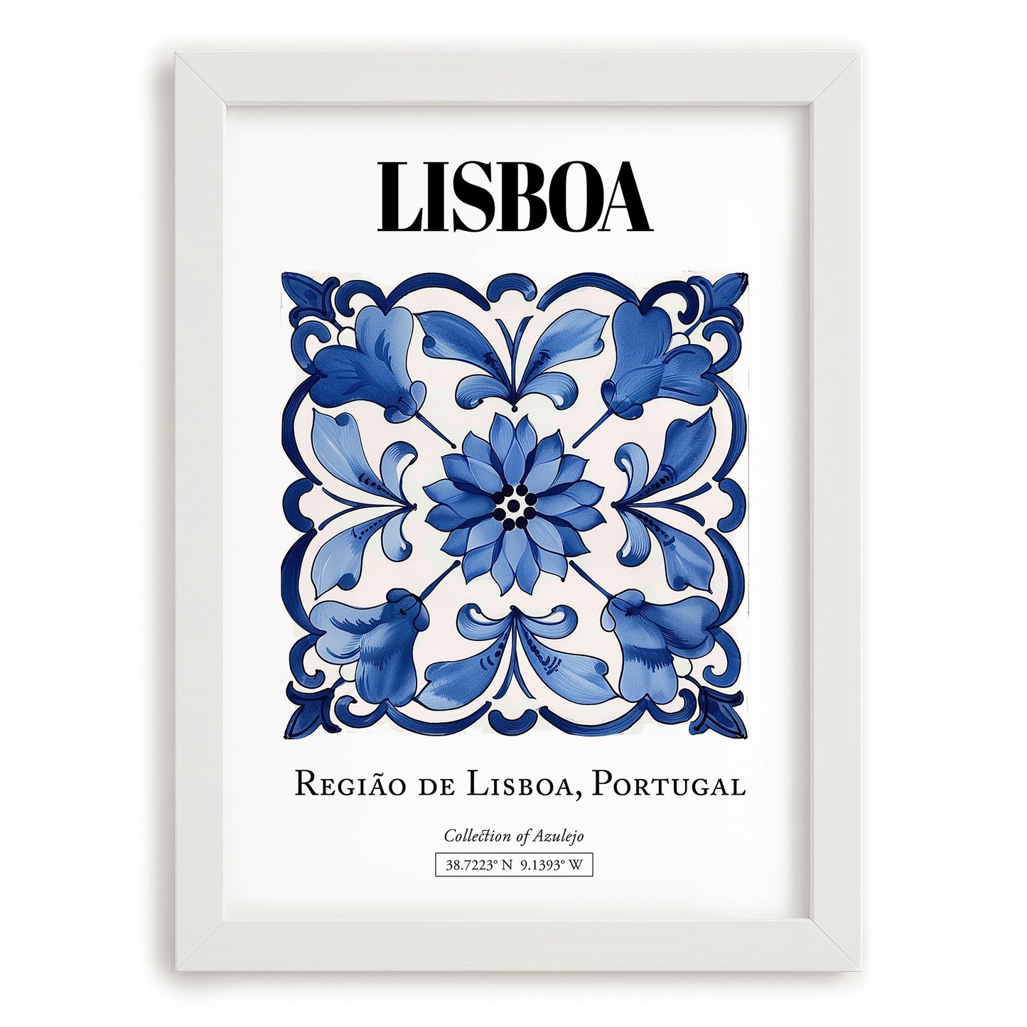Lisboa, Portugal – Travel Print, placed in minimal white frame