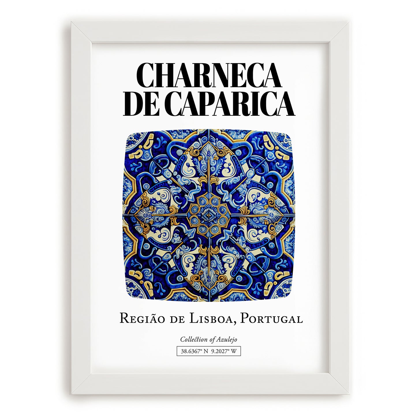 Charneca De Caparica, Portugal – Wanderlust Wall Decor, placed in minimal white frame