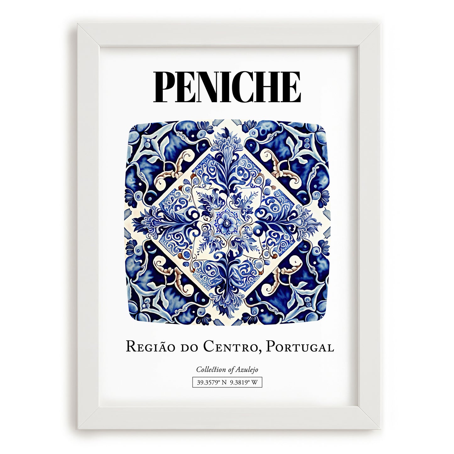 Peniche, Portugal – Travel Poster, placed in minimal white frame