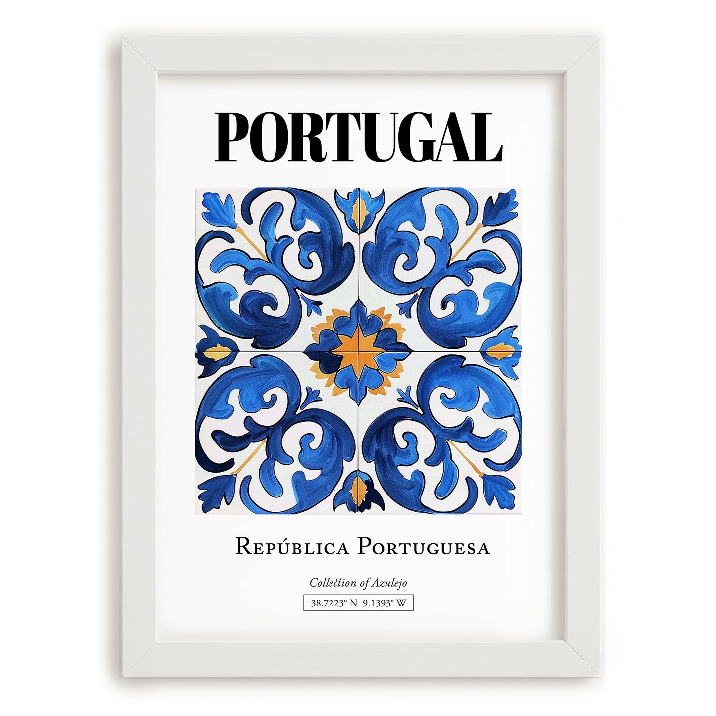 Portugal, Portugal – Travel Wall Decor, placed in minimal white frame