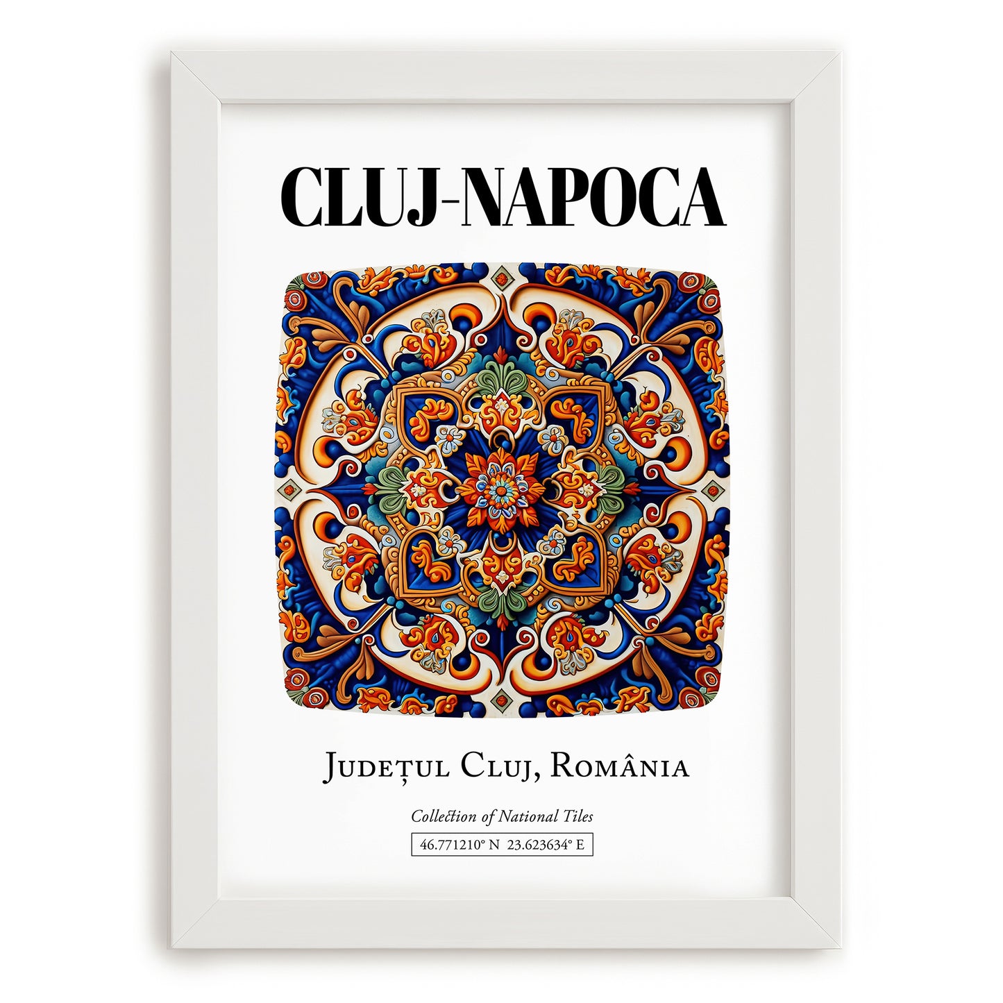 Cluj-napoca, Romania – Travel Print, placed in minimal white frame