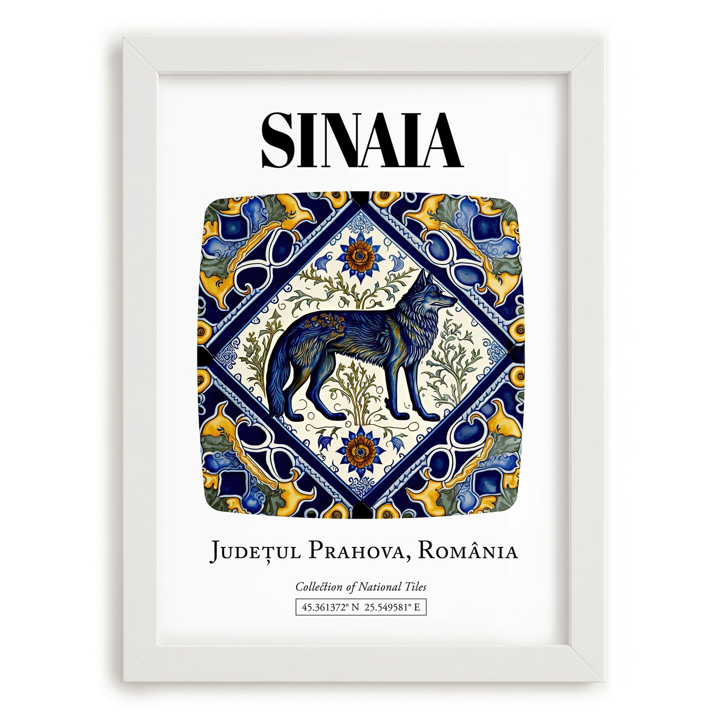 Sinaia, Romania – Travel Poster, placed in minimal white frame