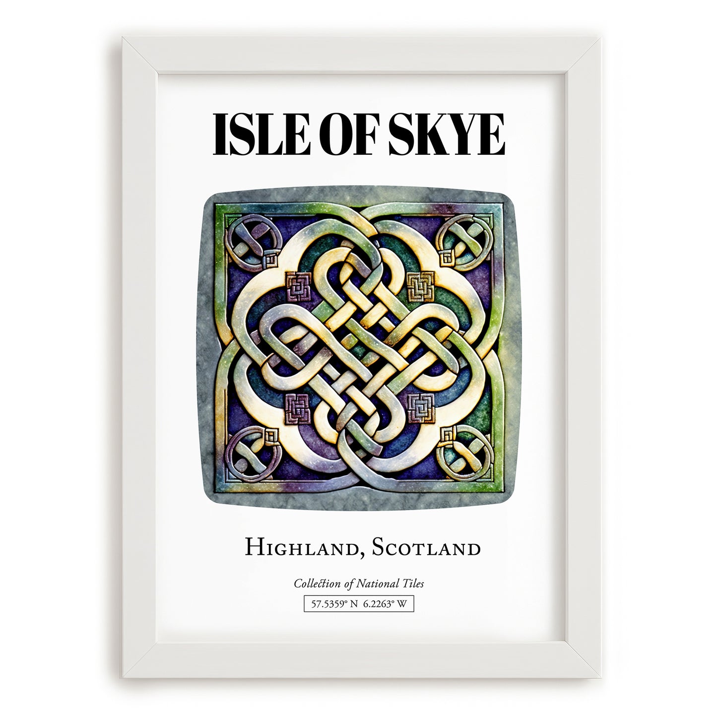 Isle Of Skye, Scotland – Cityscape Wall Art, placed in minimal white frame