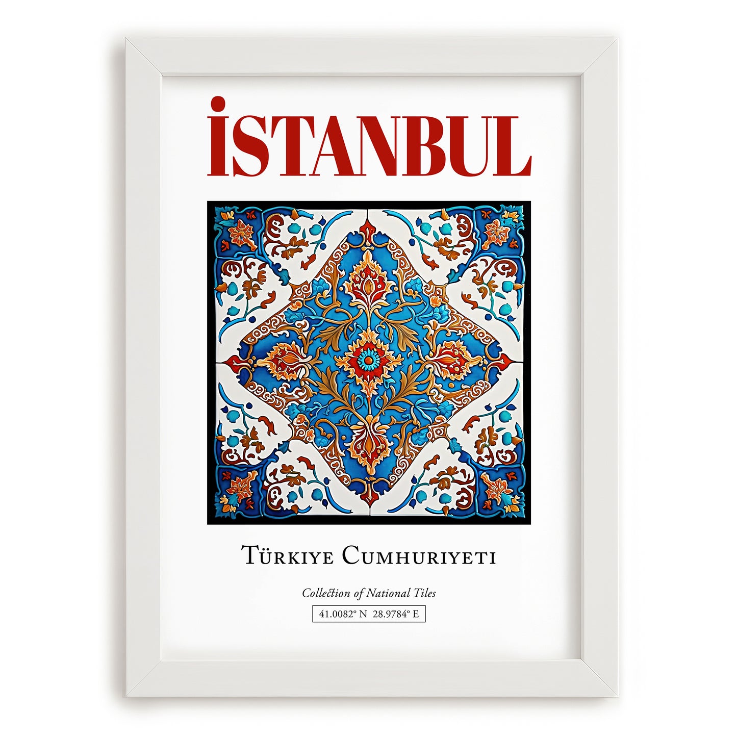 İstanbul, Turkey – Travel Poster, placed in minimal white frame