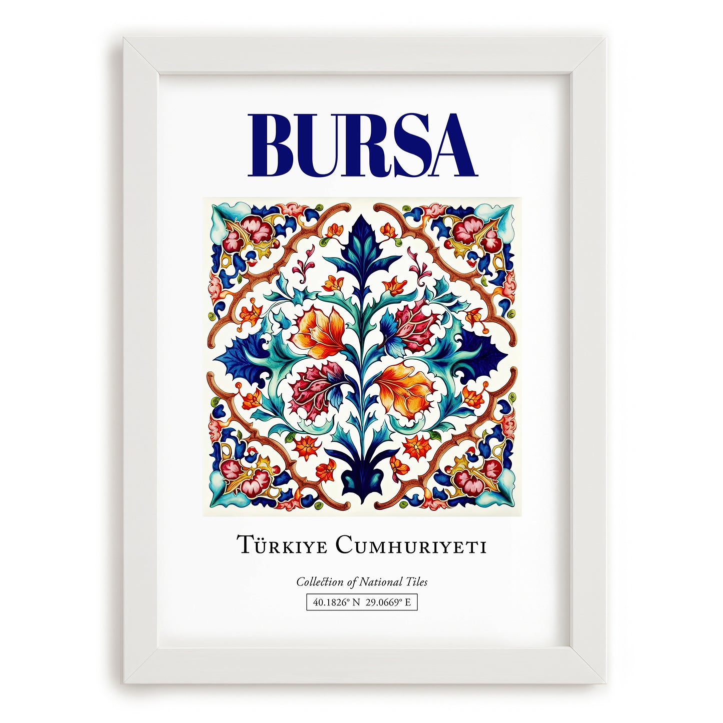 Bursa, Turkey – Dream Destination Decor, placed in minimal white frame