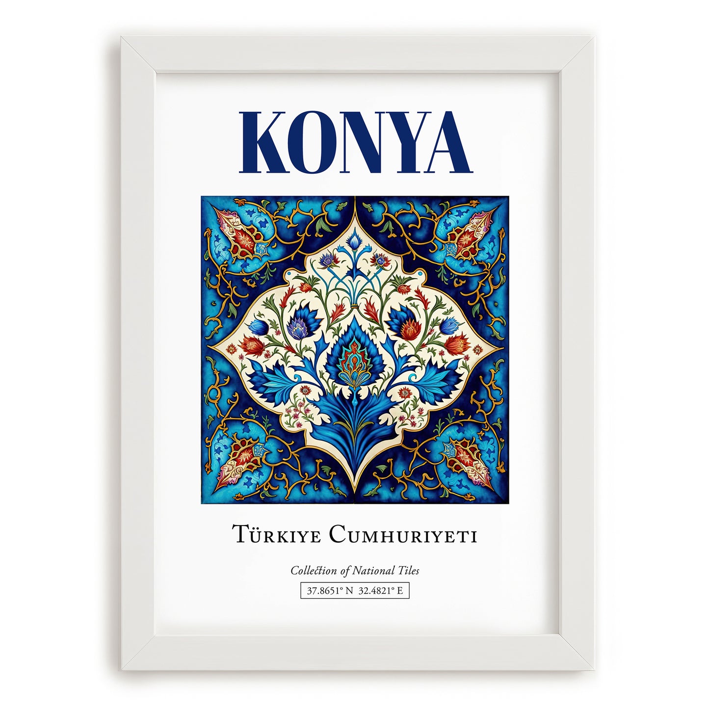 Konya, Turkey – Travel Wall Art, placed in minimal white frame