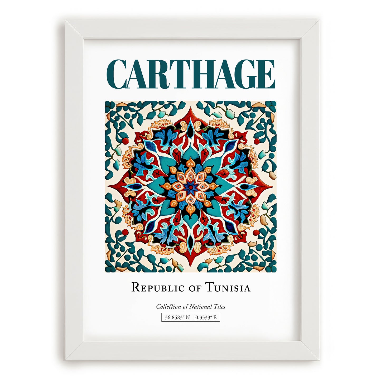 Carthage, Tunisia – Global Cities Wall Print, placed in minimal white frame