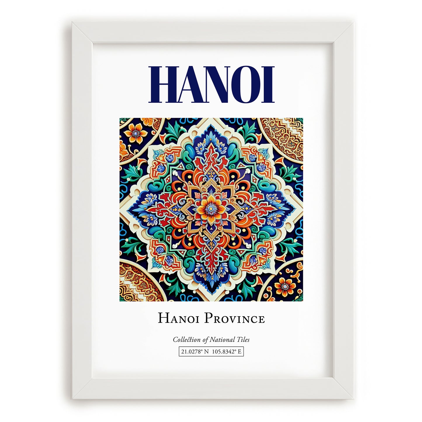 Hanoi, Vietnam – Travel Print, placed in minimal white frame
