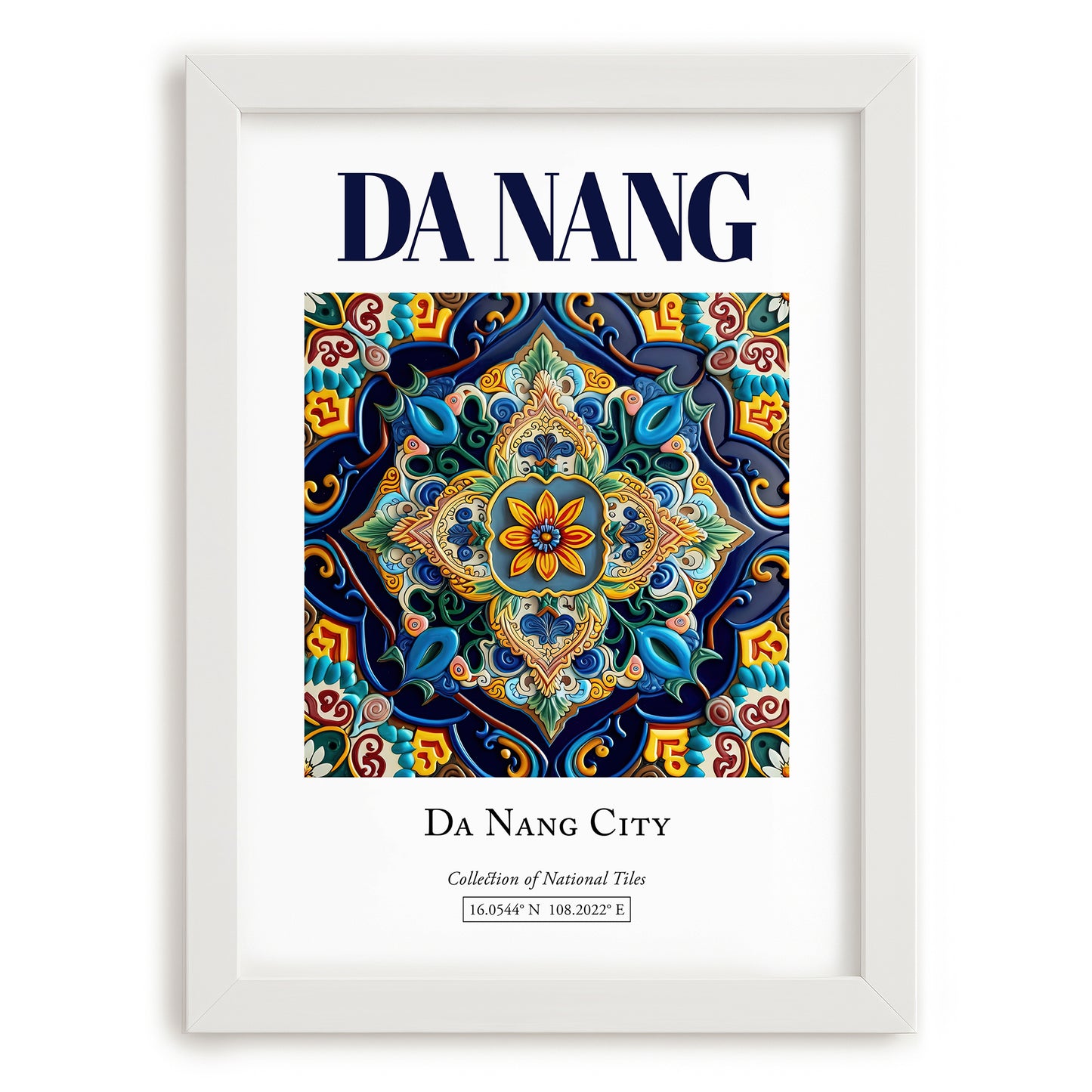 Da Nang, Vietnam – Travel Print, placed in minimal white frame