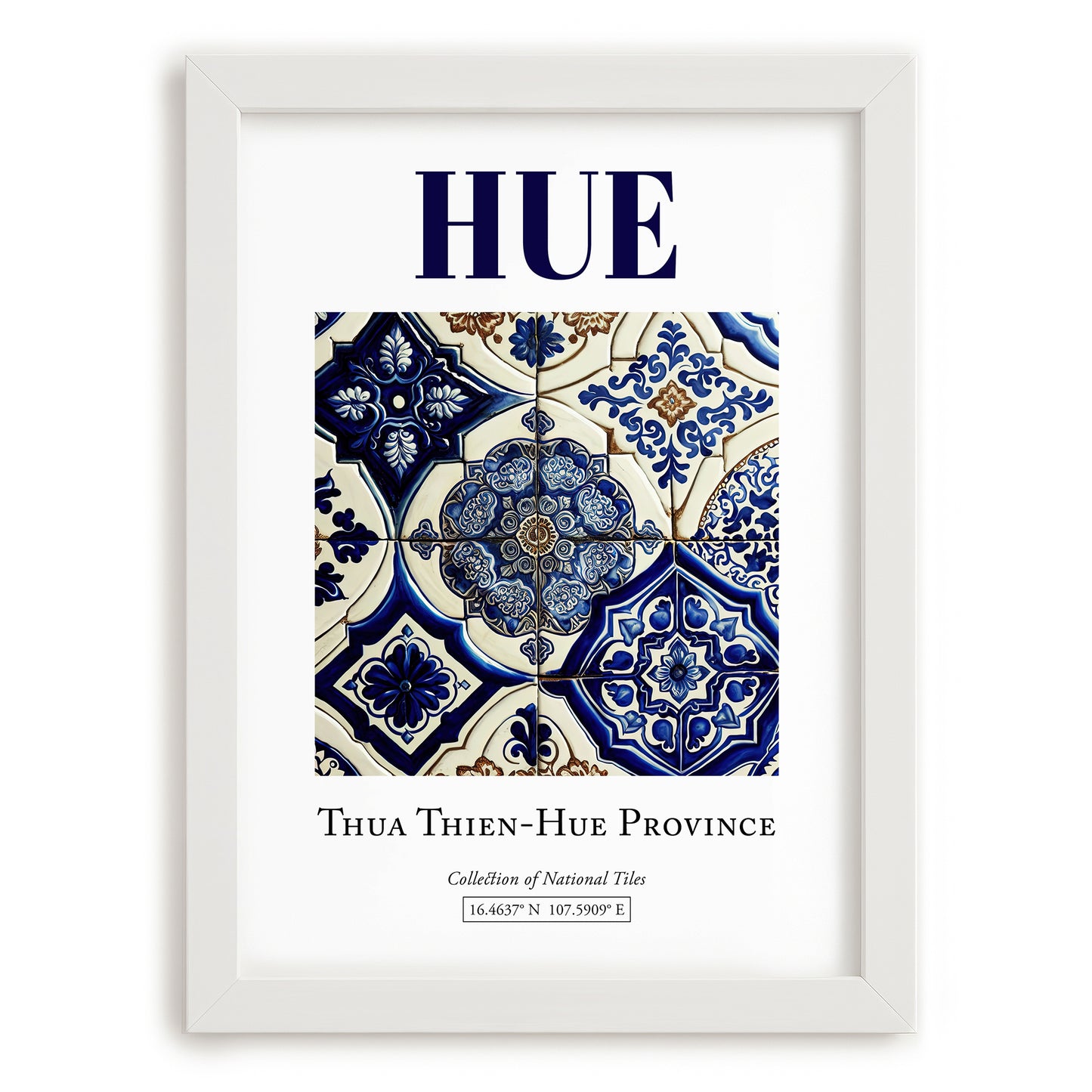 Hue, Vietnam – Travel Memories Wall Print, placed in minimal white frame