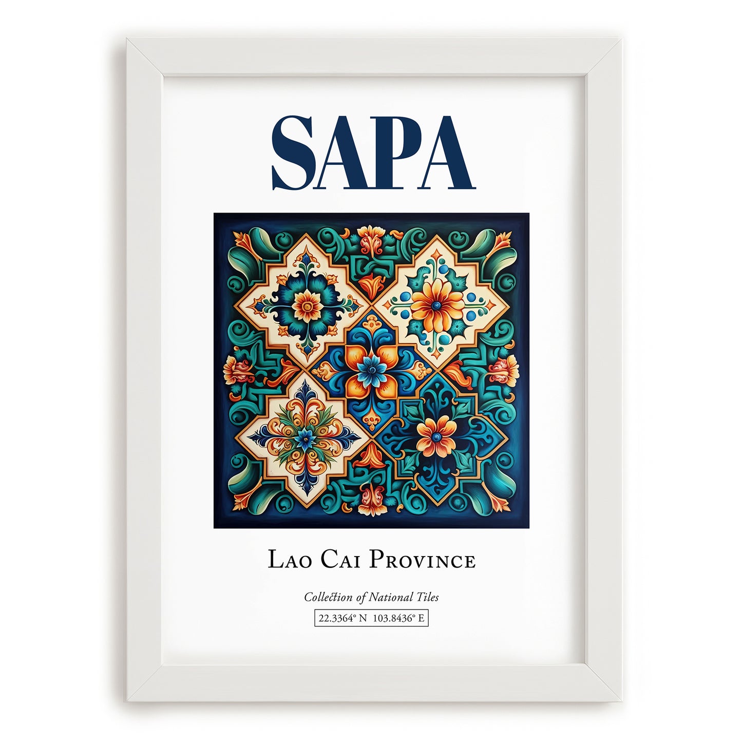 Sapa, Vietnam – Travel Wall Decor, placed in minimal white frame