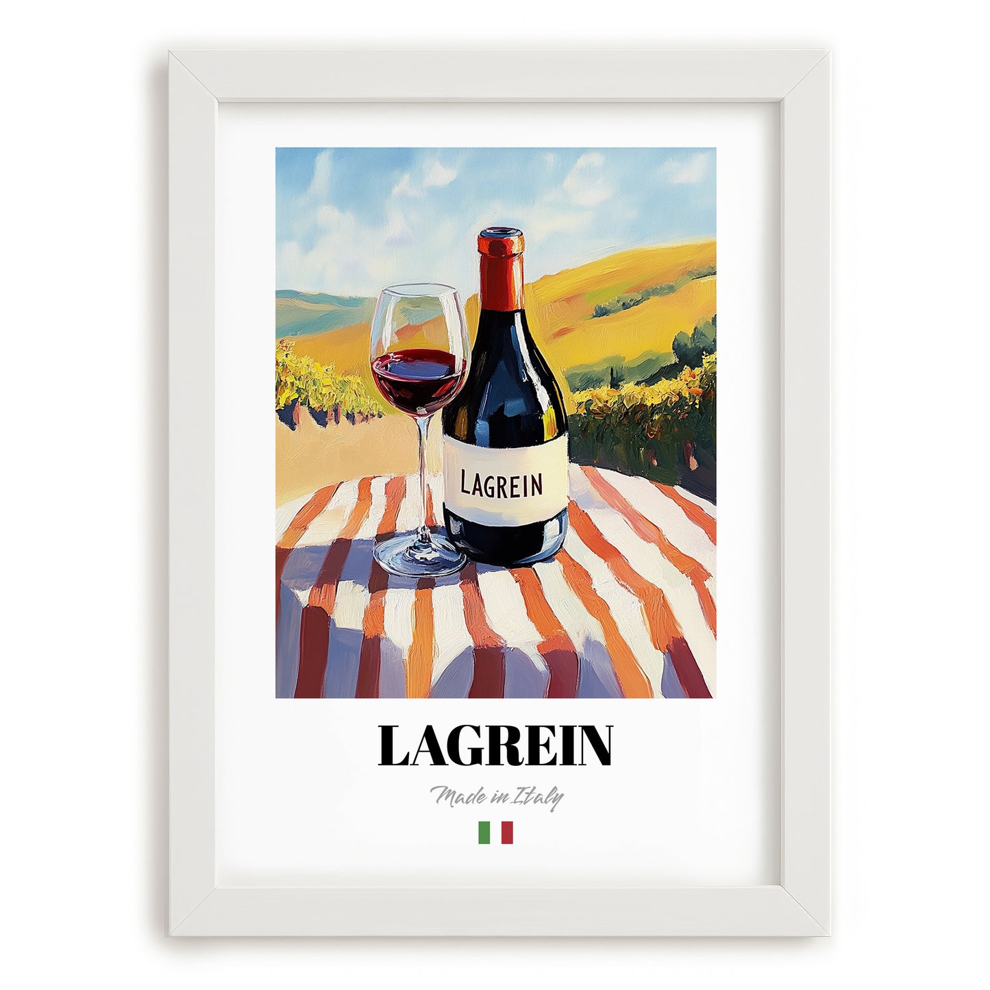 Lagrein – Italian Red Wine, Vinoteca Wall Art, placed in minimal white frame