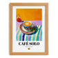 Café Solo – Spanish Coffee, Konditorei Still Life, set in oak frame