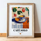 Café Solo – Spanish Coffee, Café Wall Decor, in wooden frame leaning on the floor