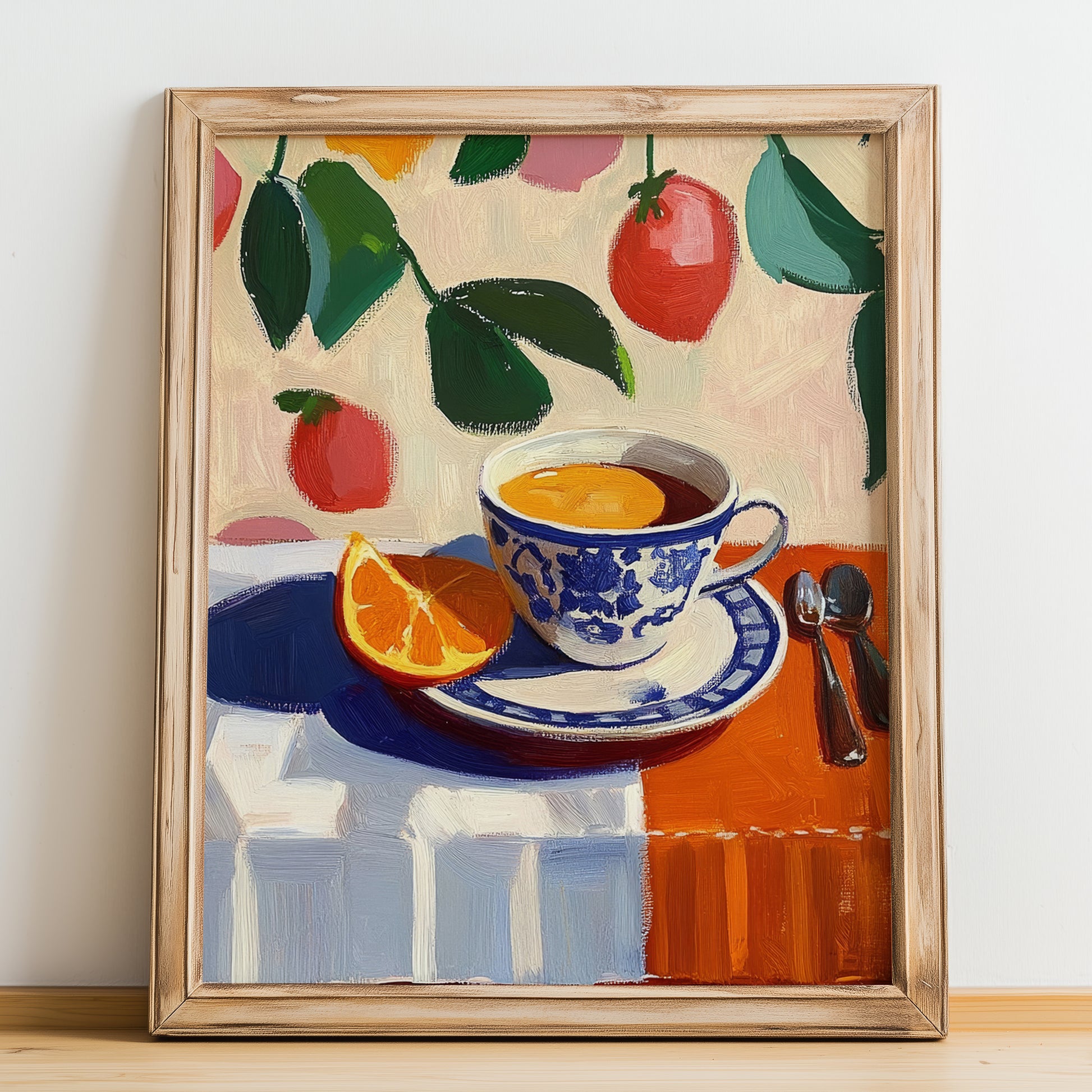 Café Solo – Spanish Coffee, Café Wall Decor, no-text version framed in wood