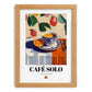 Café Solo – Spanish Coffee, Café Wall Decor, set in oak frame