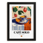 Café Solo – Spanish Coffee, Café Wall Decor, in sleek black frame