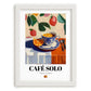 Café Solo – Spanish Coffee, Café Wall Decor, placed in minimal white frame