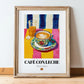 Café con Leche – Spanish Coffee, Café Print, in wooden frame leaning on the floor