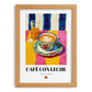 Café con Leche – Spanish Coffee, Café Print, set in oak frame