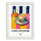 Café con Leche – Spanish Coffee, Café Print, placed in minimal white frame