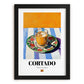 Cortado – Spanish Coffee, Espresso Bar Painting, in sleek black frame