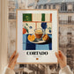 Cortado – Spanish Coffee, Konditorei Print, styled in a charming Paris street view