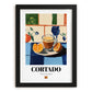 Cortado – Spanish Coffee, Konditorei Print, in sleek black frame