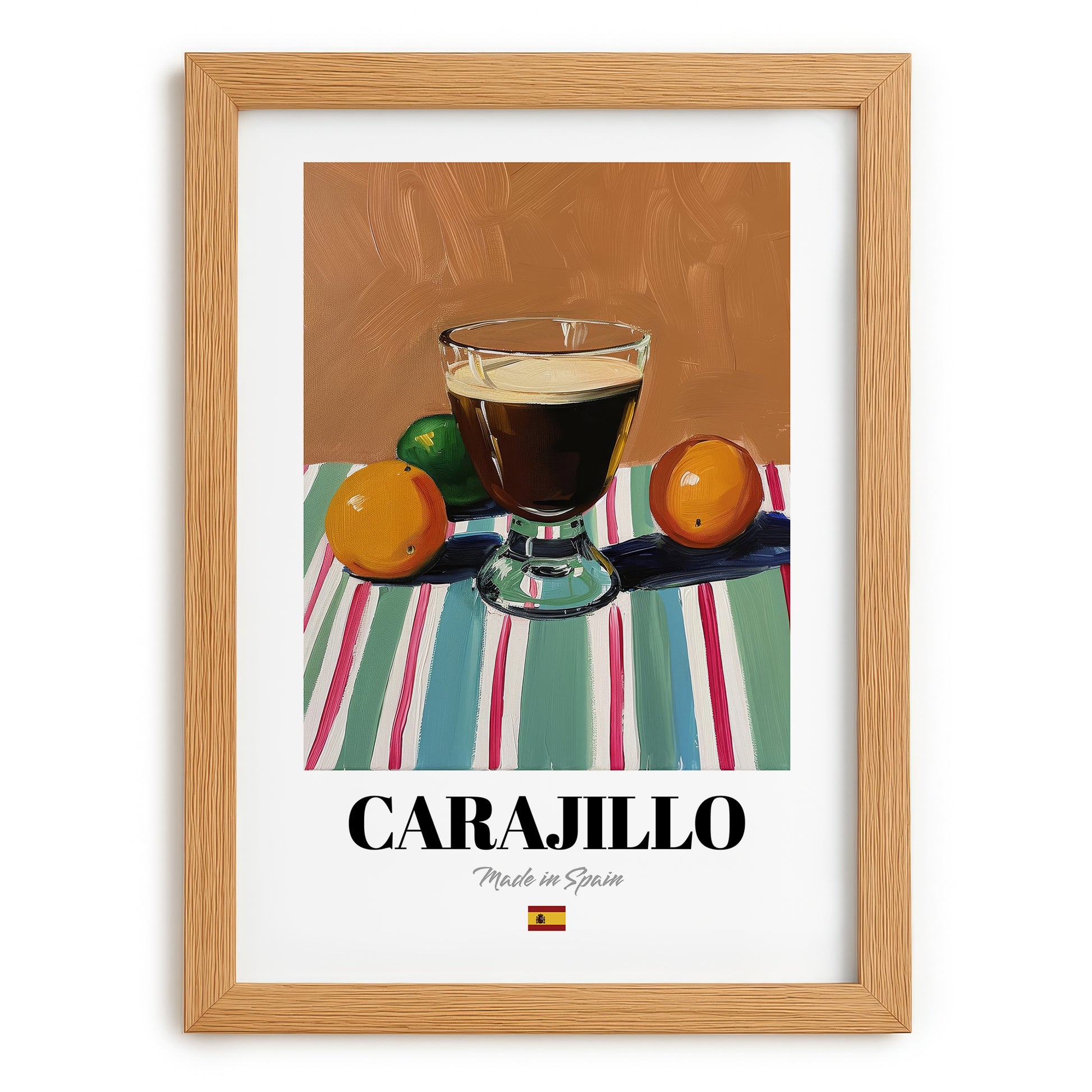 Carajillo – Spanish Coffee, Konditorei Print, set in oak frame
