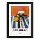 Carajillo – Spanish Coffee, Street Café Print, in sleek black frame