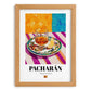 Pacharán – Spanish Liqueur Drink, Sky Bar Illustration, set in oak frame