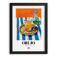 Orujo – Spanish Spirit Drink, Beach Bar Art, in sleek black frame