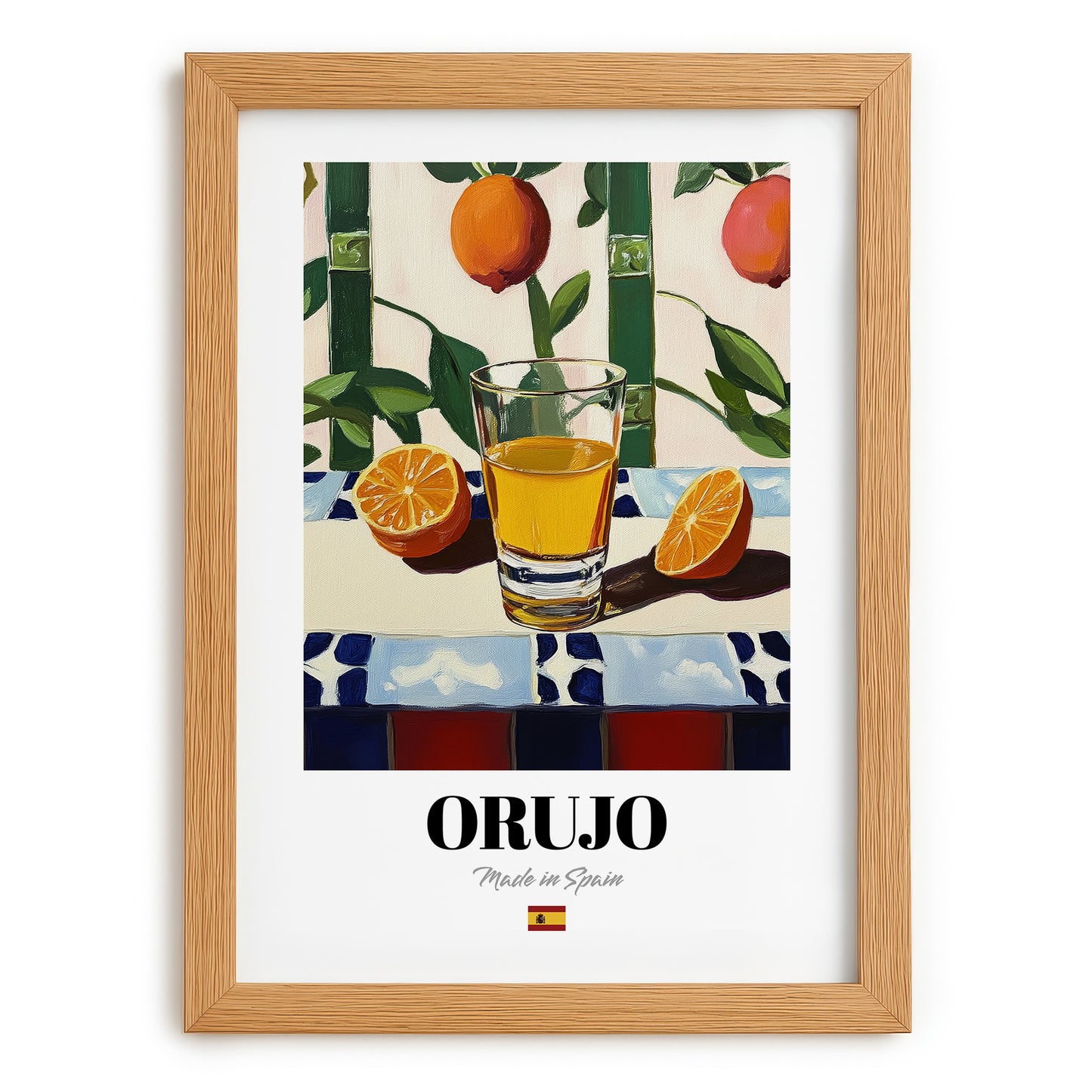Orujo – Spanish Spirit Drink, Hotel Lobby Wall Art, set in oak frame