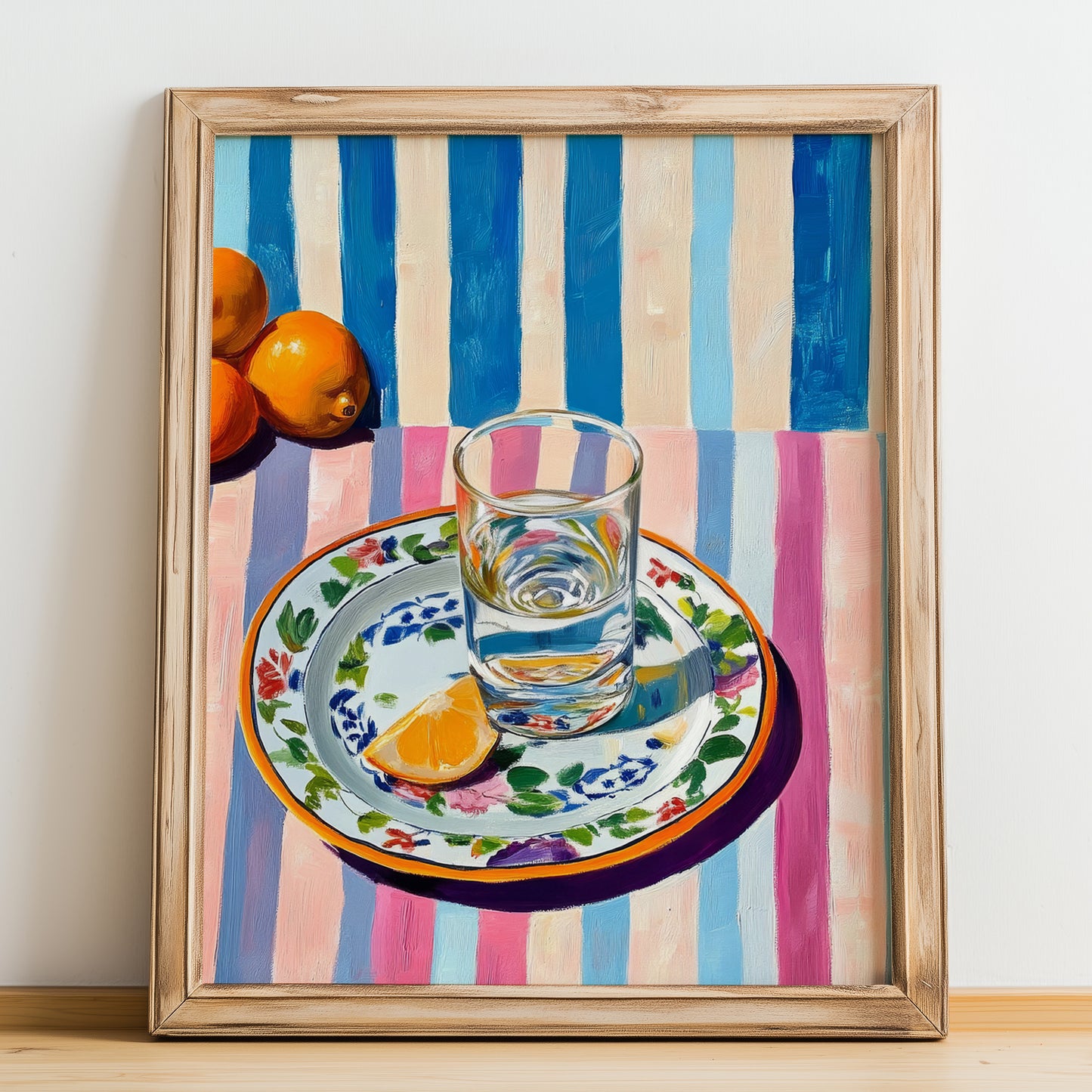 Aguardiente – Spanish Spirit Drink, Rooftop Terrace Poster, no-text version framed in wood