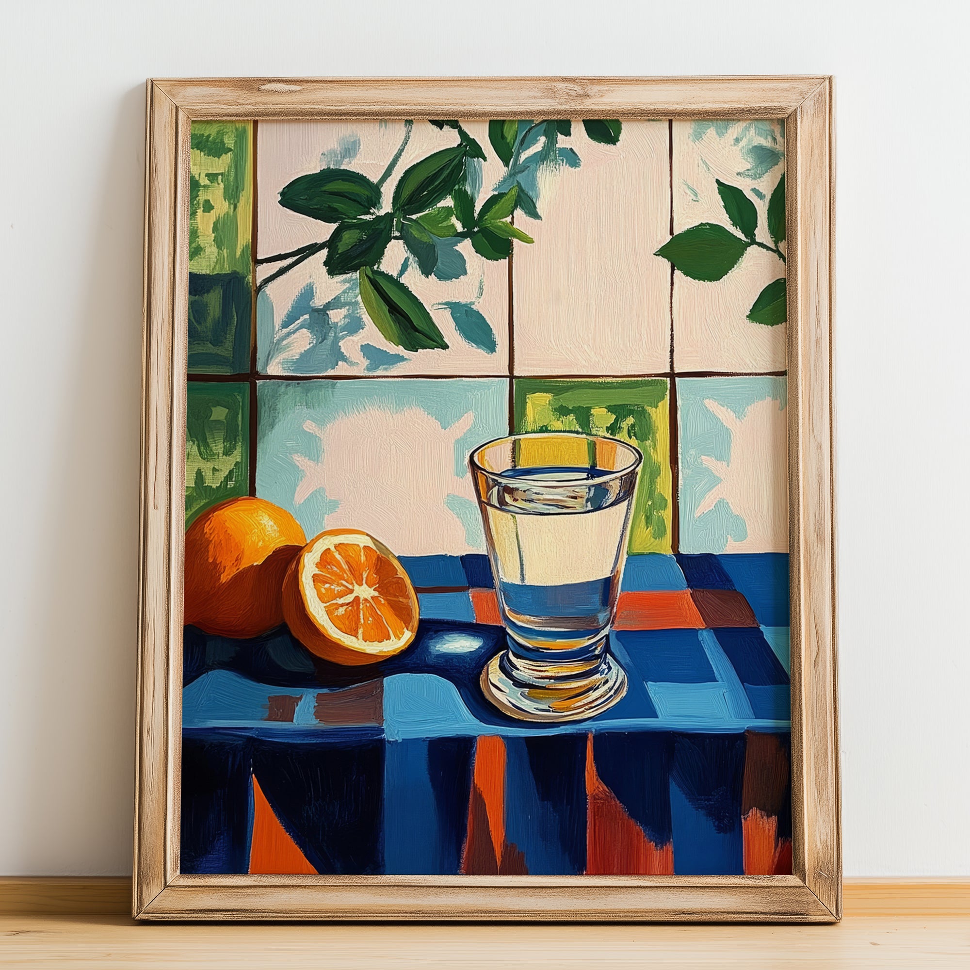 Aguardiente – Spanish Spirit Drink, Cocktail Lounge Art, no-text version framed in wood