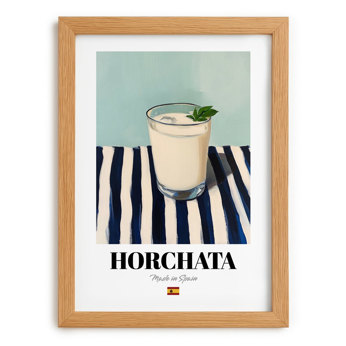 Horchata – Spanish Beverage Drink, Hotel Lobby Poster, set in oak frame
