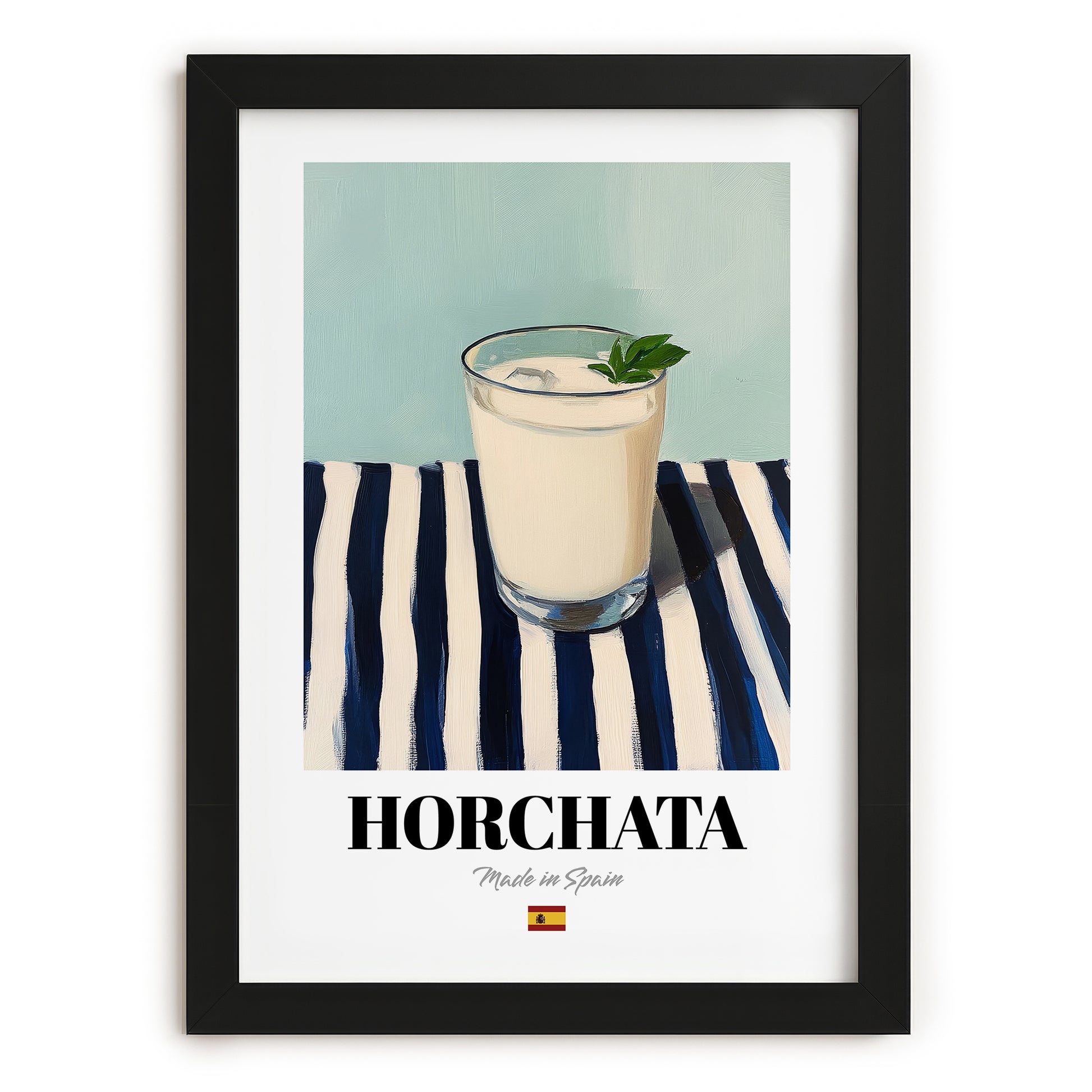 Horchata – Spanish Beverage Drink, Hotel Lobby Poster, in sleek black frame