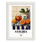 Sangria – Spanish Cocktail Drink, Rooftop Terrace Poster, placed in minimal white frame