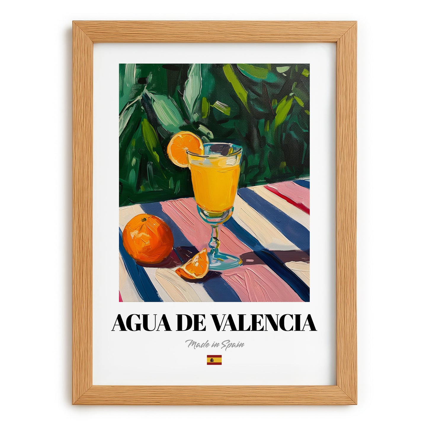 Agua de Valencia – Spanish Cocktail Drink, Sky Bar Wall Art, set in oak frame