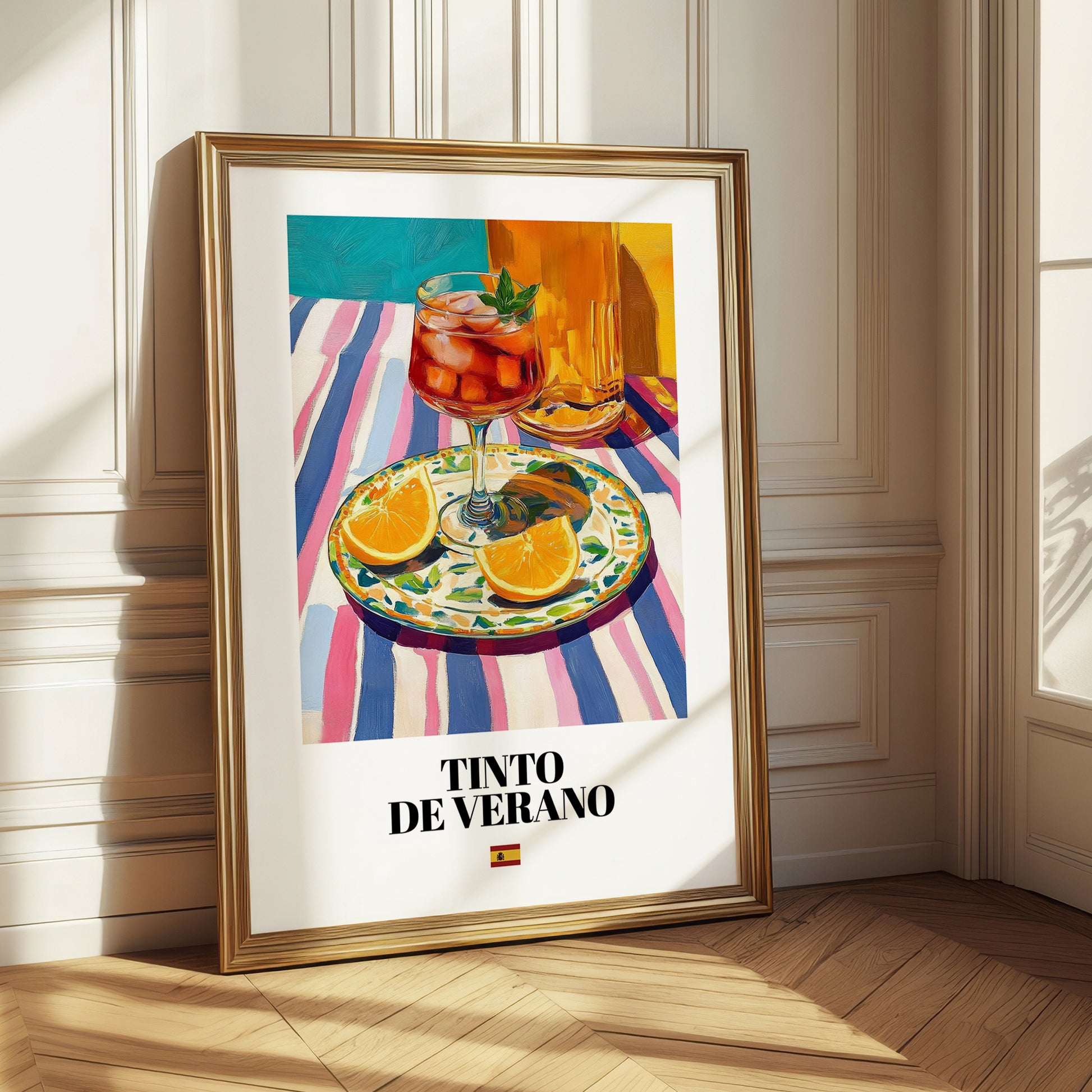 Tinto de Verano – Spanish Cocktail Drink, Hotel Lobby Illustration
