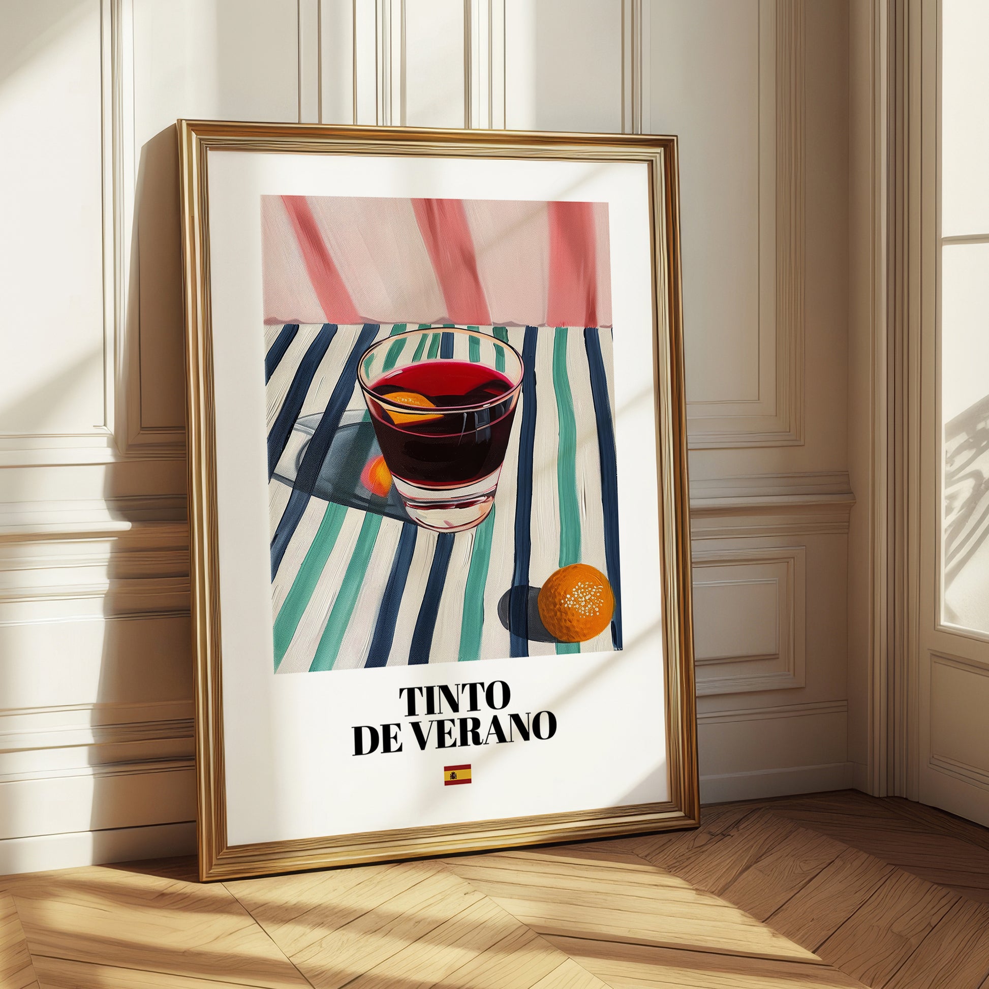 Tinto de Verano – Spanish Cocktail Drink, Speakeasy Illustration
