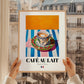 Café au Lait – French Coffee, Café Wall Art, styled in a charming Paris street view