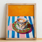Café au Lait – French Coffee, Café Wall Art, no-text version framed in wood